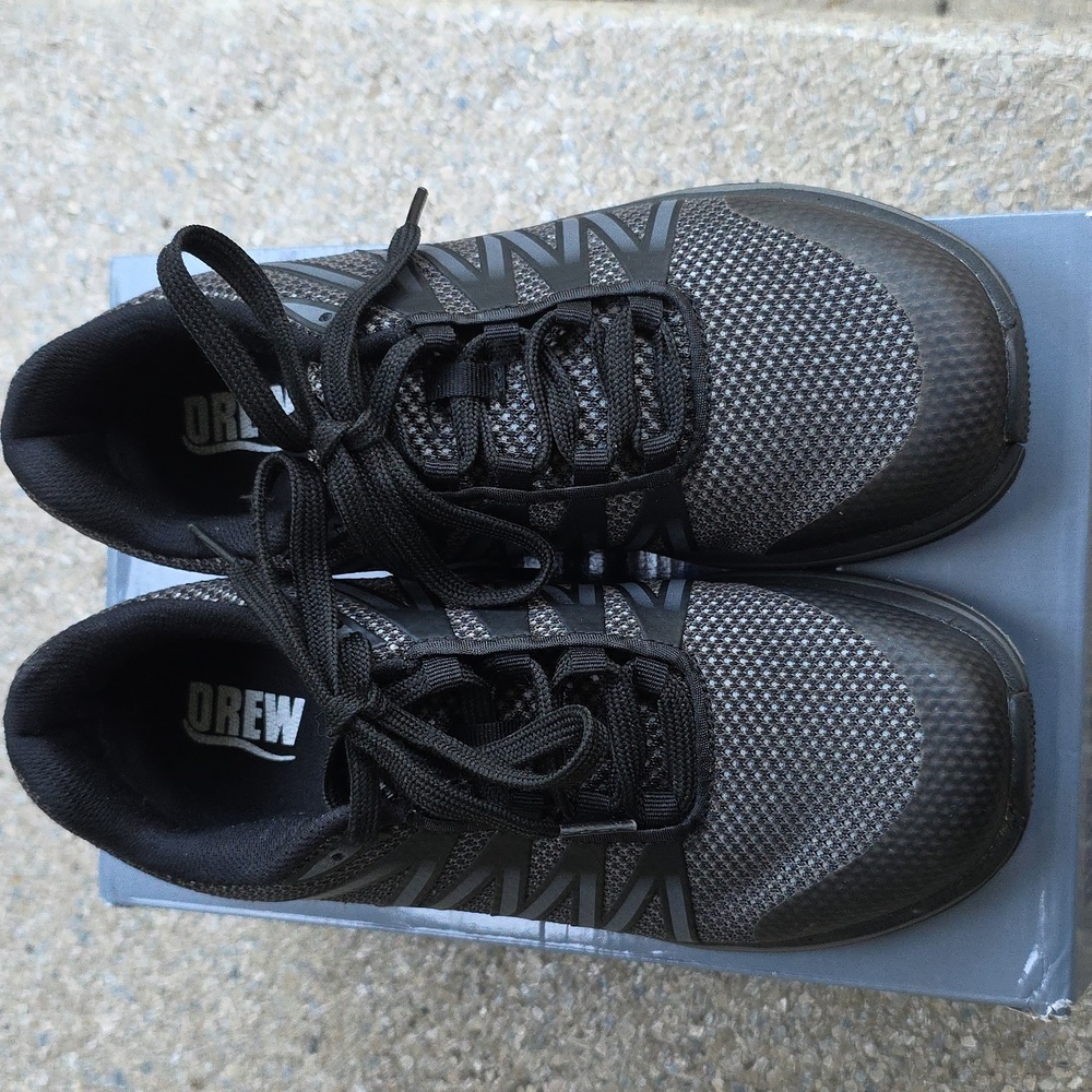 DREW Balance Black Mesh Walking Shoe